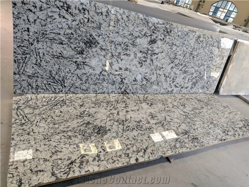 Alaska Gold Granite Slabs, Alaska White , Blue Doons