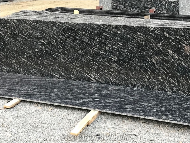 Alaska Gold Granite Slabs, Alaska White , Blue Doons