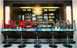 Blue Gemstone Agate Bar Tops, Commercial Counters