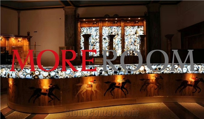 Blue Gemstone Agate Bar Tops, Commercial Counters