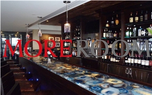 Blue Gemstone Agate Bar Tops, Commercial Counters