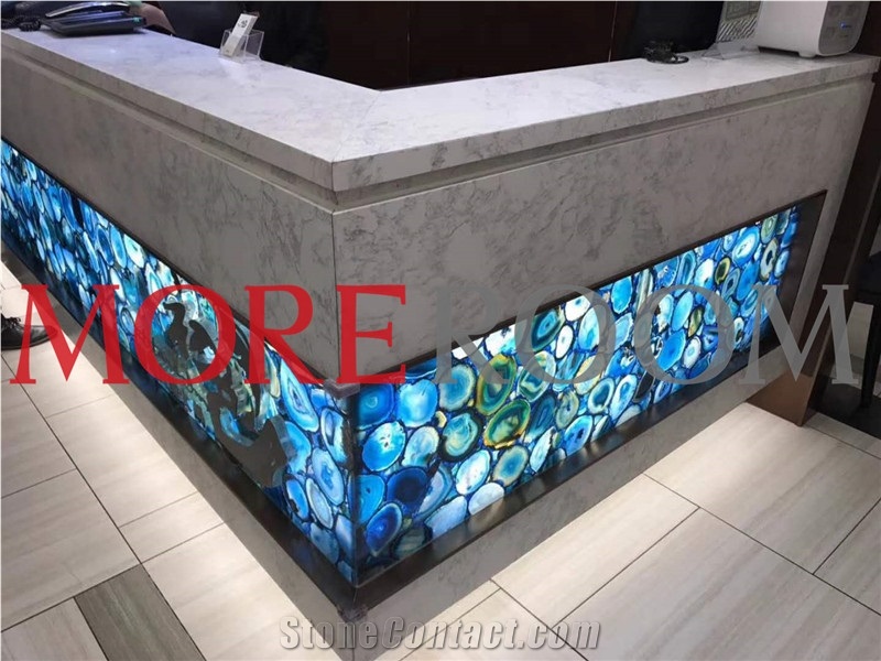 Blue Agate Reception Desk Commercial Counters, Reception Tops