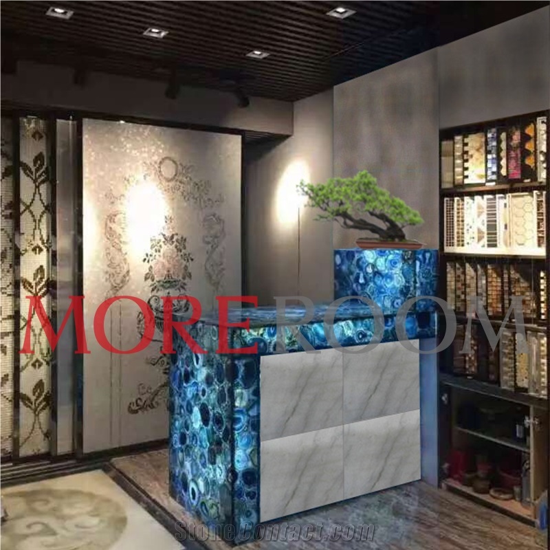 Blue Agate Reception Desk Commercial Counters, Reception Tops