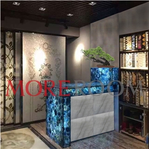 Blue Agate Reception Desk Commercial Counters, Reception Tops