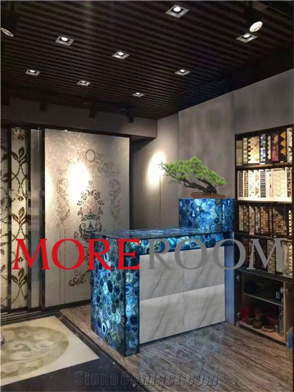 Blue Agate Reception Desk Commercial Counters, Reception Tops
