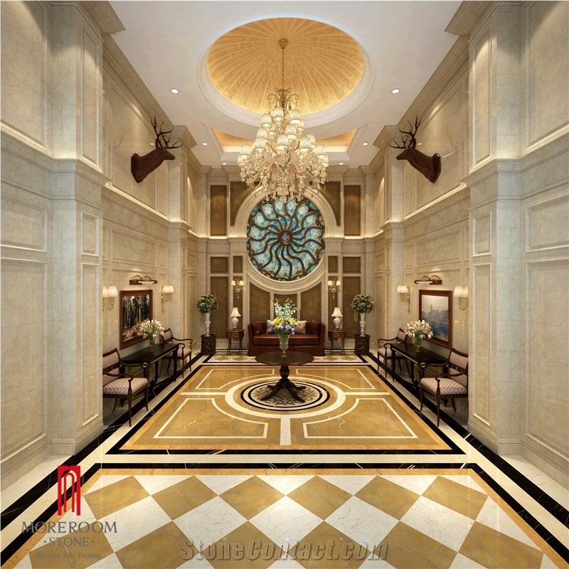 Foshan Ceramic Golden Yellow Tile Floor Design