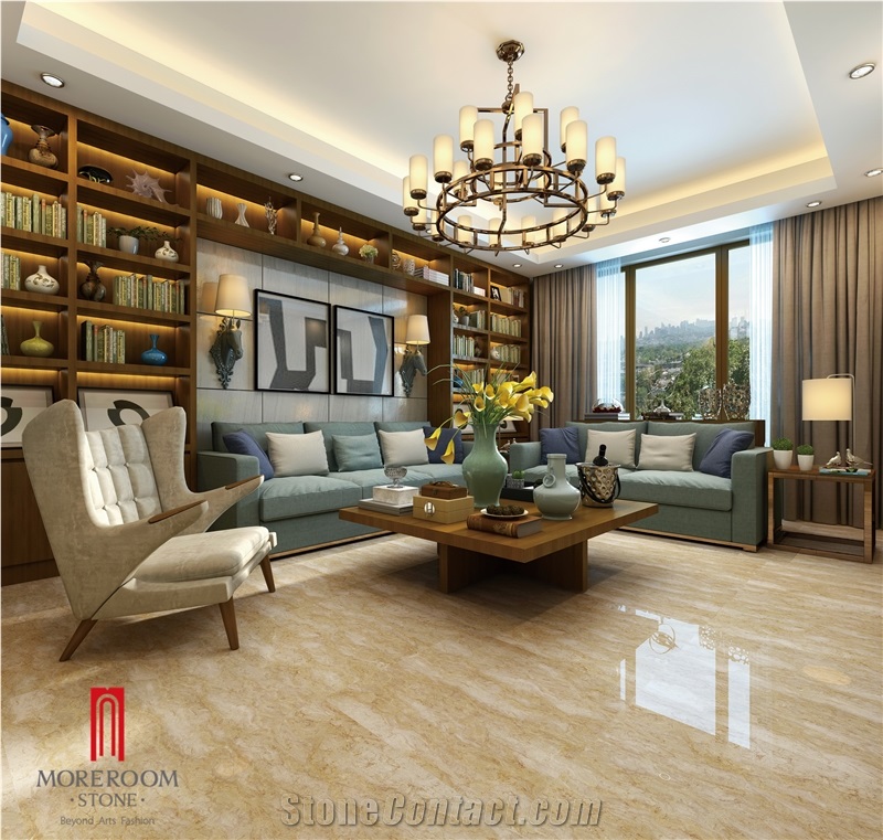 Foshan Glazed Polished Porcelain Yellow Tiles