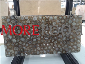 Gemstone White Agate Slab For Wall