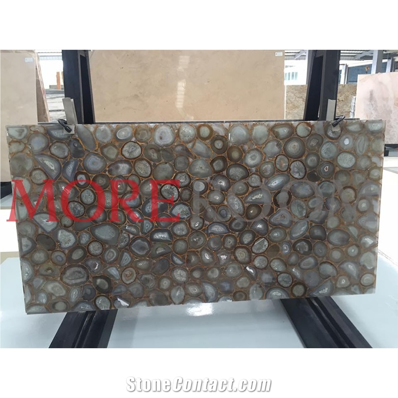 Gemstone White Agate Slab For Wall