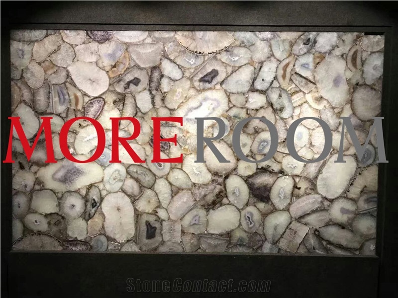 Gemstone White Agate Slab For Wall