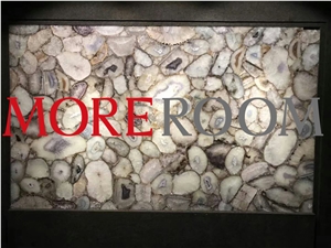 Gemstone White Agate Slab For Wall