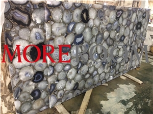Gemstone White Agate Slab For Wall