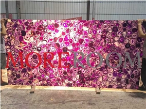 Pink Agate Semiprecious Stone Gemstone Slabs