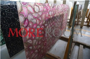 Pink Agate Semiprecious Stone Gemstone Slabs