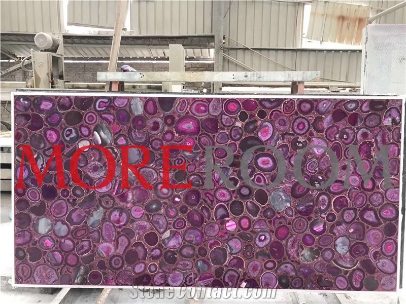 Pink Agate Semiprecious Stone Gemstone Slabs