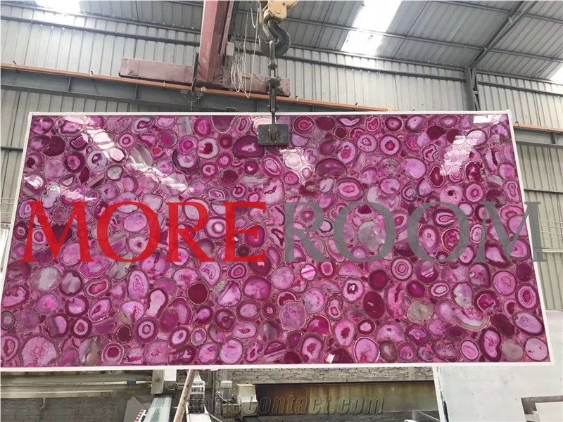 Pink Agate Semiprecious Stone Gemstone Slabs