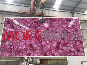 Pink Agate Semiprecious Stone Gemstone Slabs