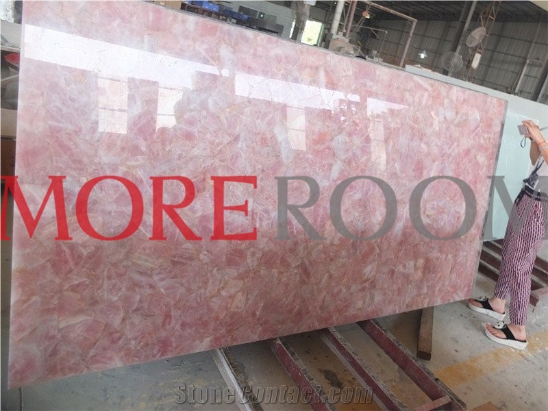 Pink Crystal Slab for Wall