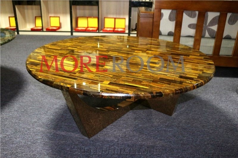 Yellow Tiger Eye Round Table