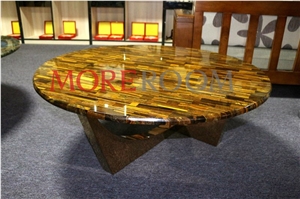 Yellow Tiger Eye Round Table