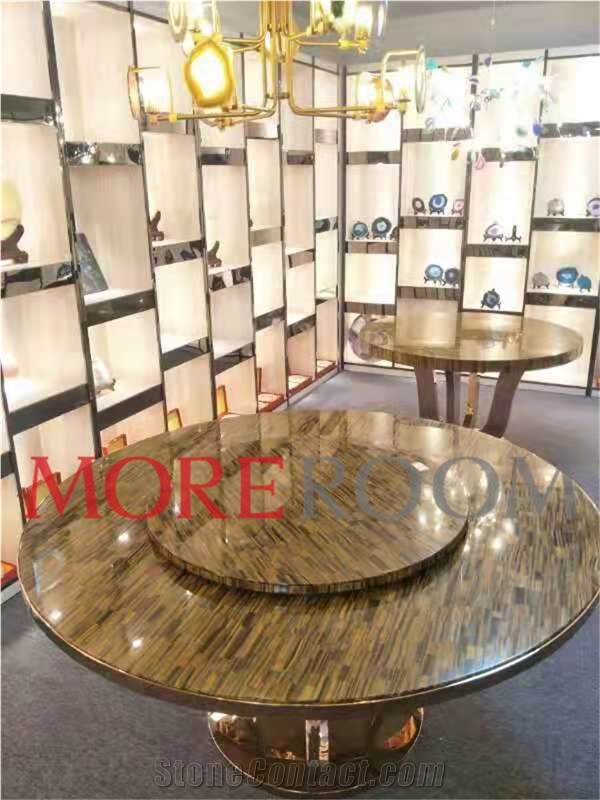 Yellow Tiger Eye Round Table