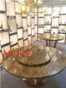 Yellow Tiger Eye Round Table