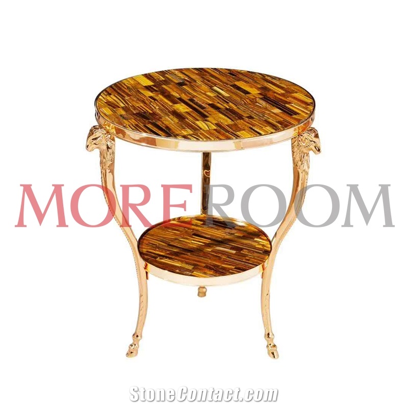 Yellow Tiger Eye Round Table