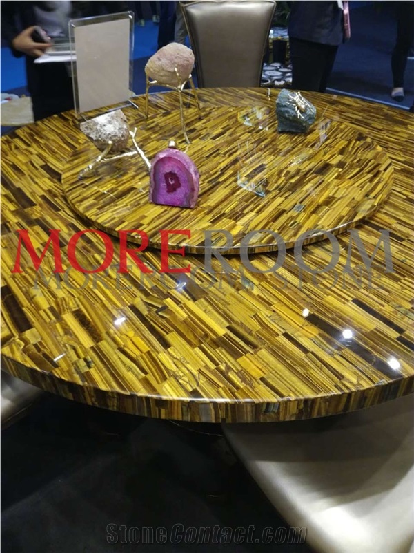 Yellow Tiger Eye Round Table