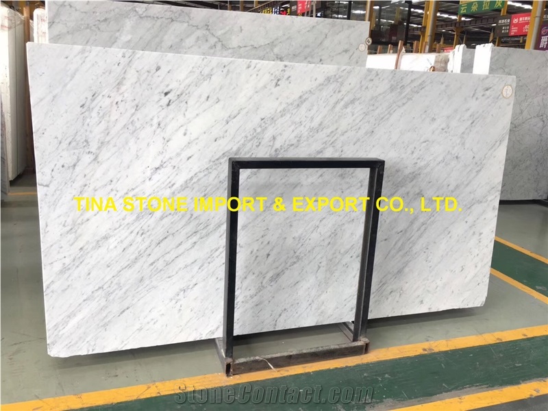 Bianco Carrara Venato Marble Tiles Slabs Polished