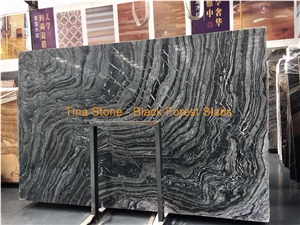 Black Forest Cross Vein Marble Tiles Slabs Wall