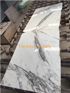 Calacatta White Marble Tiles Slabs Wall Covering