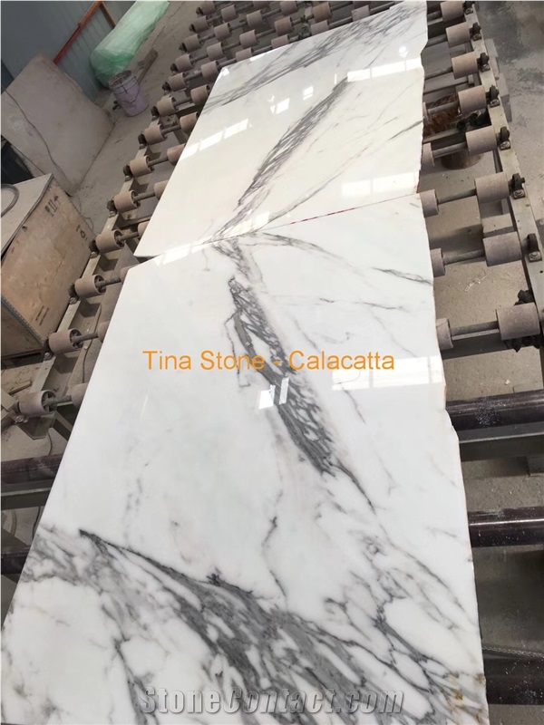 Calacatta White Marble Tiles Slabs Wall Covering