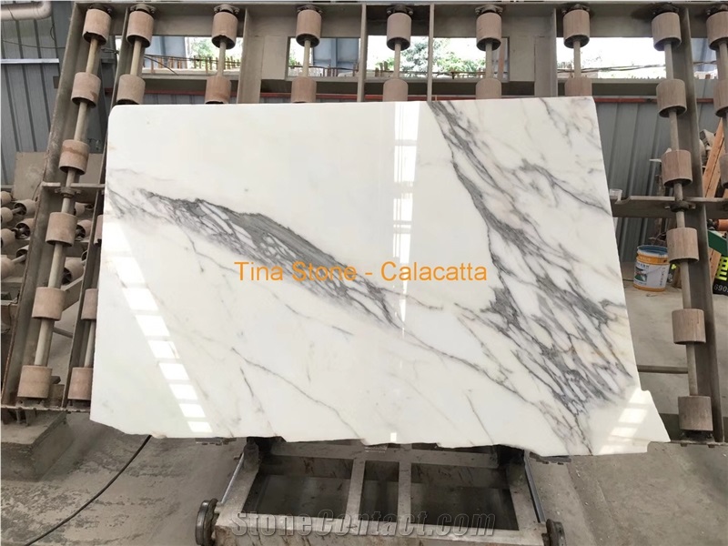 Calacatta White Marble Tiles Slabs Wall Covering