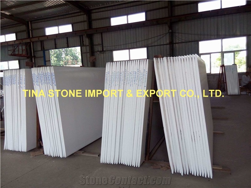 Crystal Nano Glass White Marble Slabs Tiles