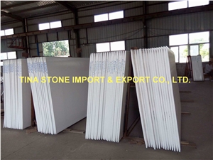 Crystal Nano Glass White Marble Slabs Tiles