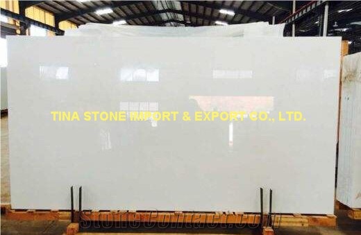 Crystal Nano Glass White Marble Slabs Tiles