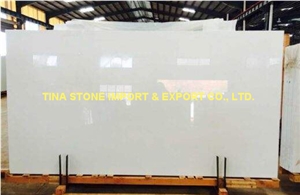 Crystal Nano Glass White Marble Slabs Tiles