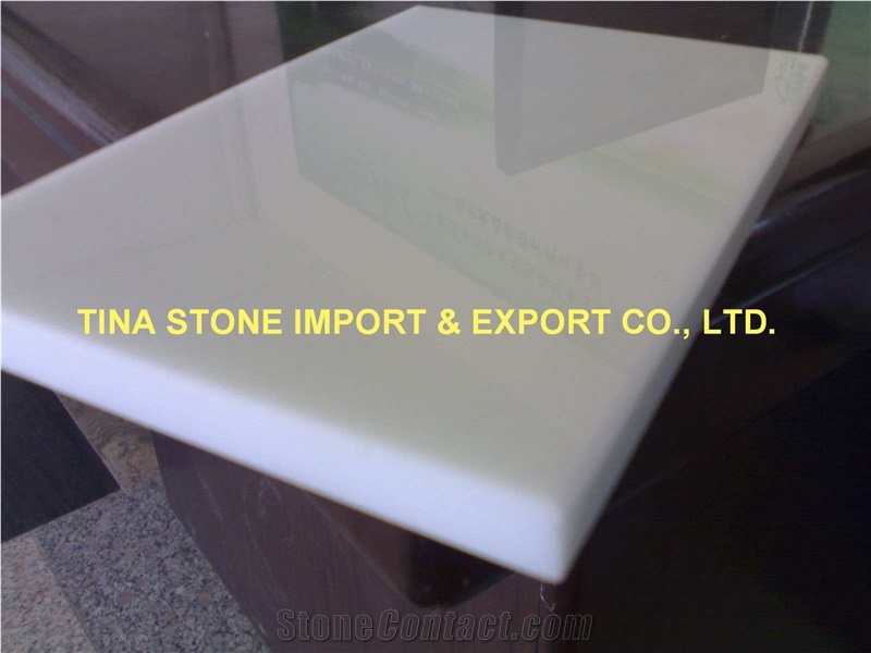 Crystal Nano Glass White Marble Slabs Tiles