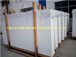 Crystal Nano Glass White Marble Slabs Tiles