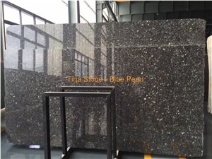 Dark Blue Pearl Granite Flamed Slabs Tiles Wall