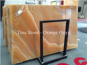 Orange Onyx Polished Hotel Wall Tiles Slabs