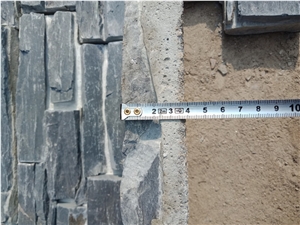 Black Slate Stacked Stone Slate Veneer