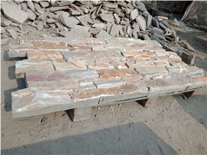 Rusty Slate Stacked Stone Slate Veneer, Gold Slate Cultured Stone,Ledge