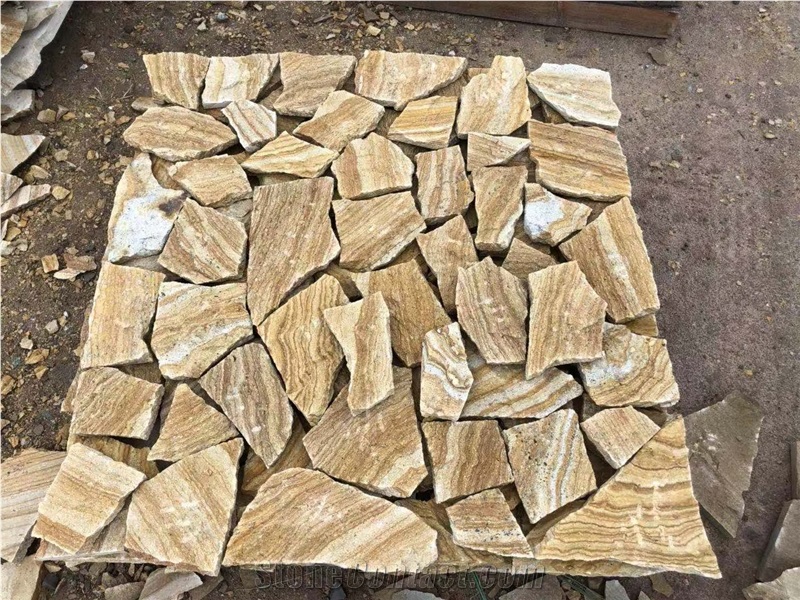 Wooden Veins Sandstone Irregular Shape Tiles