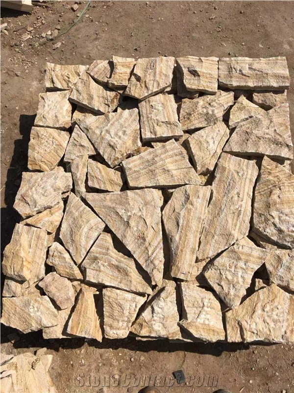 Wooden Veins Sandstone Irregular Shape Tiles