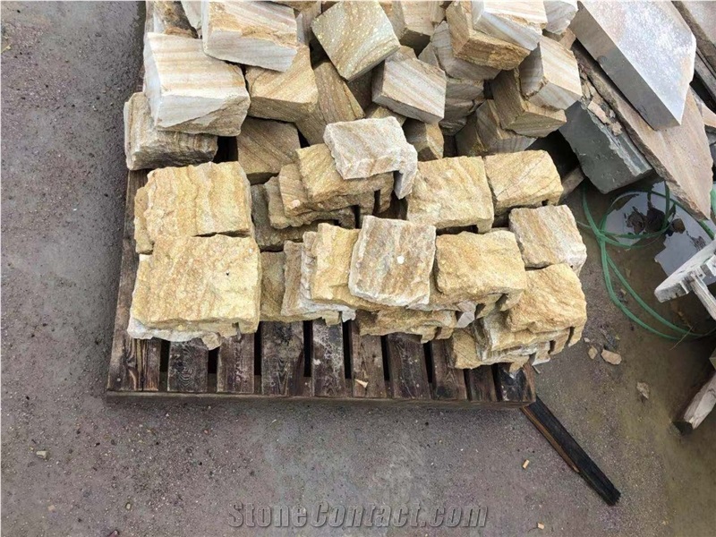 Wooden Veins Sandstone Irregular Shape Tiles