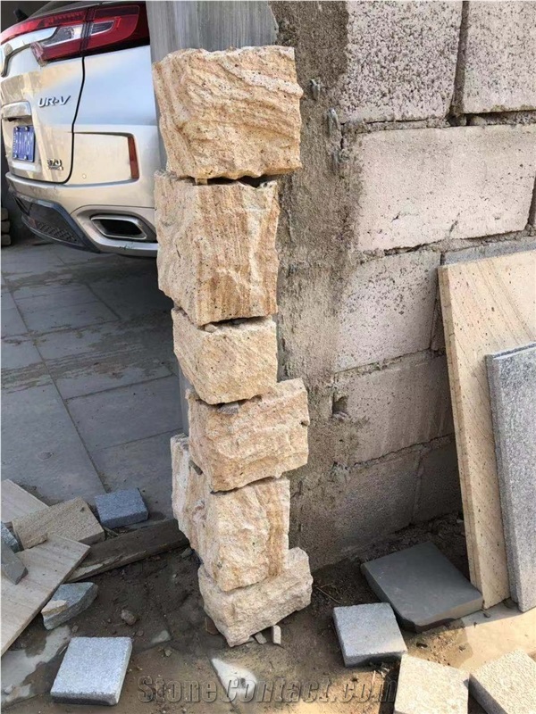 Wooden Veins Sandstone Irregular Shape Tiles