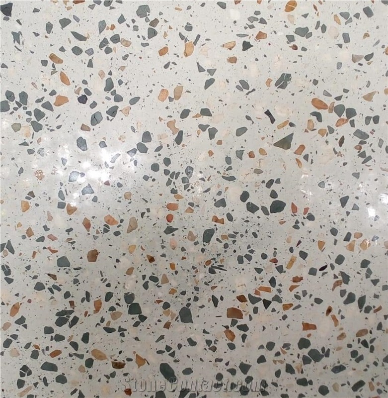 Indonesia Greeny White Terrazzo Tile