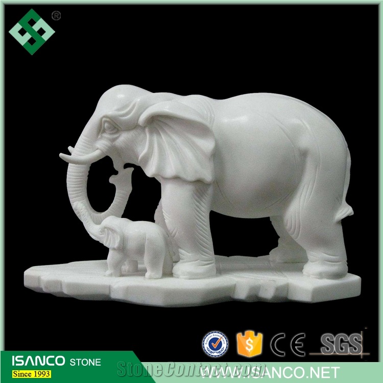 White Marble Elephant Statue