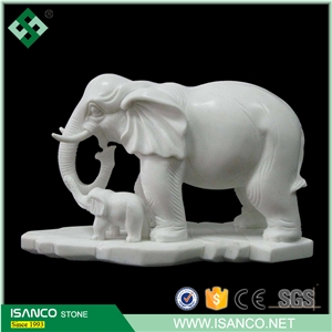 White Marble Elephant Statue